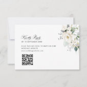 Eukalyptusgrün Hochzeit QR Code RSVP Karte (Vorderseite)