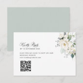 Eukalyptusgrün Hochzeit QR Code RSVP Karte (Vorne/Hinten)