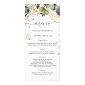 Eukalyptusgrün, Hochzeitmenü, Goldmedaille Glitzer Werbekarte (Vorne)