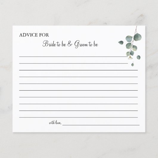Eukalyptusgrün Hochzeitsratgeber Dusche Flyer (Vorne)