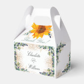 Eukalyptusgrün, Hochzeitssonnenblume, Glitzer Geschenkschachtel (Rückseite)