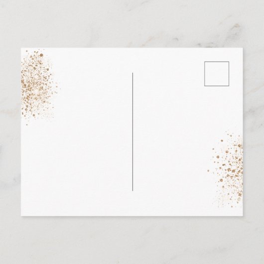 Eukalyptusgrün Hochzeitstag Glitzer Goldener Glitz Einladungspostkarte (Rückseite)