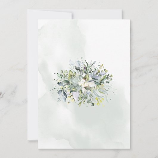 Eukalyptusgrün köstliche Probe Abendessen Einladung (Rückseite)