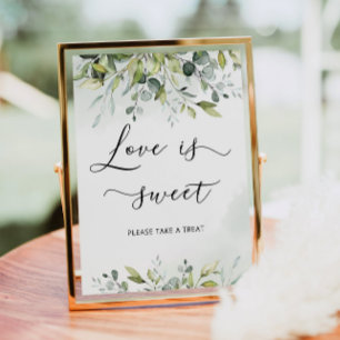 Eukalyptusgrün Liebe ist süß Poster
