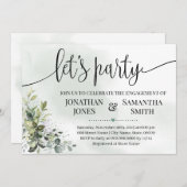 Eukalyptusgrün Party lasse Party Verlobung Einladung (Vorne/Hinten)
