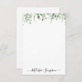 Eukalyptusgrün personalisiert mitteilungskarte (Vorne/Hinten)