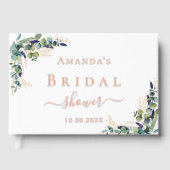 Eukalyptusgrün Rose Gold Brautparty Gästebuch (Vorderseite)