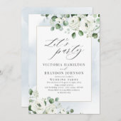Eukalyptusgrün - rustikale Hochzeitsfeier Einladung (Vorne/Hinten)