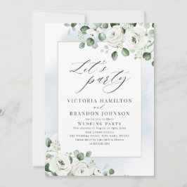 Eukalyptusgrün - rustikale Hochzeitsfeier Einladung