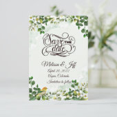 Eukalyptusgrün Save the Date Einladung (Stehend Vorderseite)