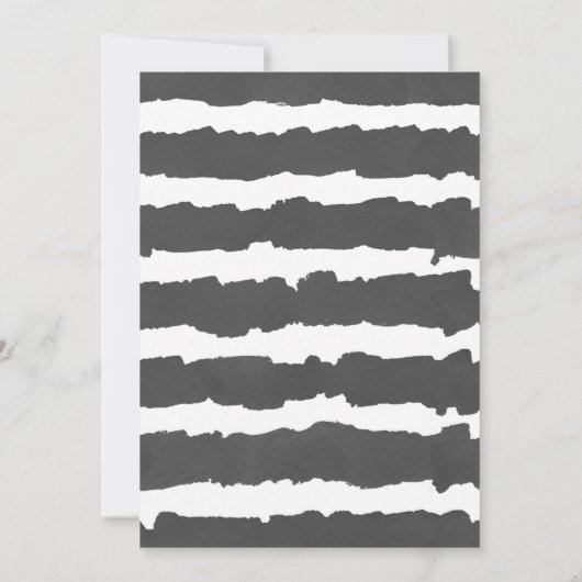 Eukalyptusgrün Schwarz-weiß, modern Einladung (Rückseite)