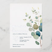 Eukalyptusgrün Silver Wedding Einladung (Vorderseite)
