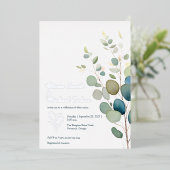 Eukalyptusgrün Silver Wedding Einladung (Stehend vorne)