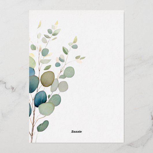 Eukalyptusgrün Silver Wedding Einladung (Rückseite)