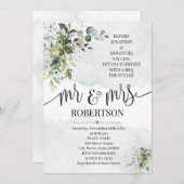 Eukalyptusgrün sukkulent, bevor ich dusche einladung (Vorne/Hinten)