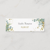 Eukalyptusgrün und Goldgold-Blätter Mini Visitenkarte (Vorderseite)