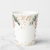 Eukalyptusgrün zum 90. Geburtstag Glitzer Pappbecher (Rechts)