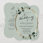 Eukalyptuskalligrafie Alles in einer Szene Einladung (Vorne/Hinten)