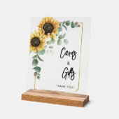 Eukalyptuskarten und Brautpartys für Sonnenblumen Acrylschild (Winkel)