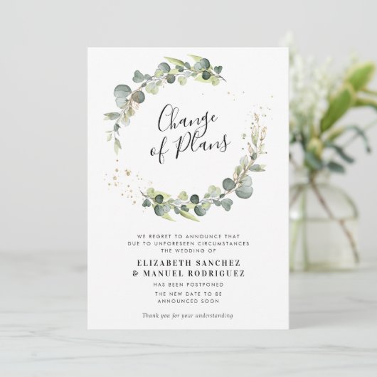 Eukalyptuskranz Einladung (Stehend Vorderseite)