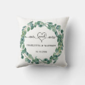 Eukalyptuskranz-Hochzeit Kissen (Rückseite)