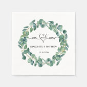 Eukalyptuskranz-Hochzeit Serviette (Vorderseite)