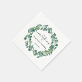Eukalyptuskranz-Hochzeit Serviette (Ecke)