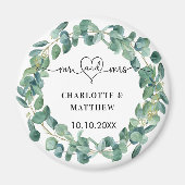 Eukalyptuskranz Hochzeitsmahl m r Save the Date Magnet (Vorne)