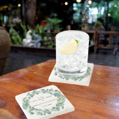 Eukalyptuskranz Hochzeitsmahl m r Save the Date Steinuntersetzer