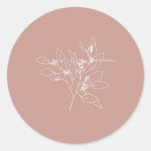Eukalyptuslinie zeichnend runder aufkleber (Vorderseite)