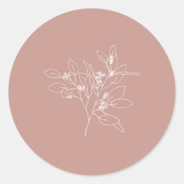 Eukalyptuslinie zeichnend runder aufkleber