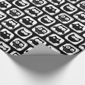 Eukalyptusmuster in Schwarz und Weiß Geschenkpapier (Ecke)
