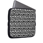 Eukalyptusmuster in Schwarz und Weiß Laptopschutzhülle (Vorne Rechts)