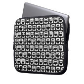 Eukalyptusmuster in Schwarz und Weiß Laptopschutzhülle (Vorderseite Links)