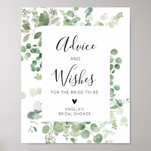 Eukalyptusratgeber mit schwarzer Schrift und wünsc Poster
