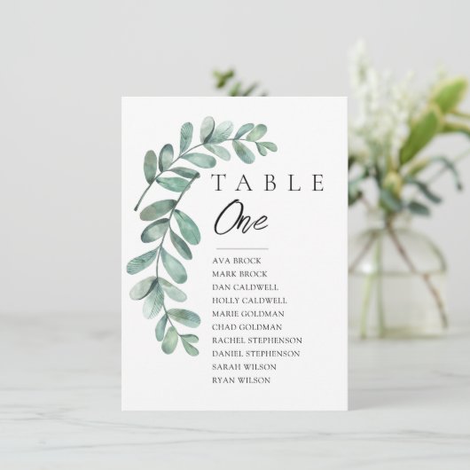 Eukalyptustabelle Einladung (Stehend Vorderseite)