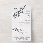 Eukalyptuszweig-Winterhochzeit All In One Einladung (Innen Boden)