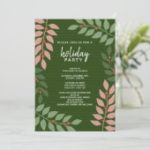 Eukalyptuszweige Holiday Party Einladung (Stehend Vorderseite)