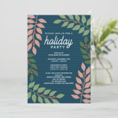 Eukalyptuszweige Holiday Party Einladung (Stehend Vorderseite)