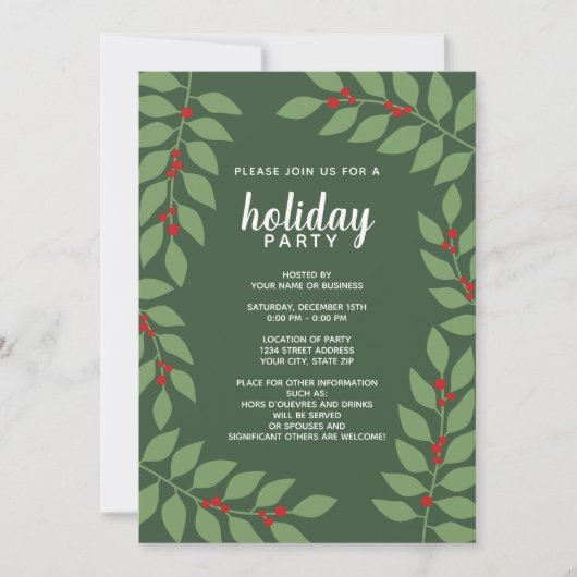 Eukalyptuszweige Holiday Party Einladung (Vorderseite)