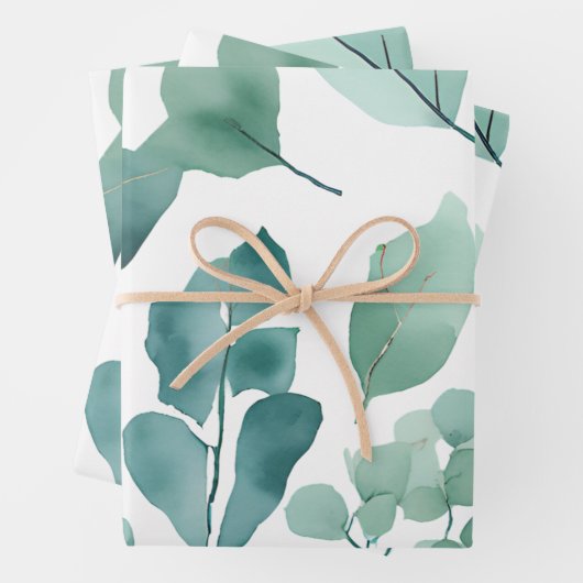 Eukalytusbecher Geschenkpapier Set (Beispiel)