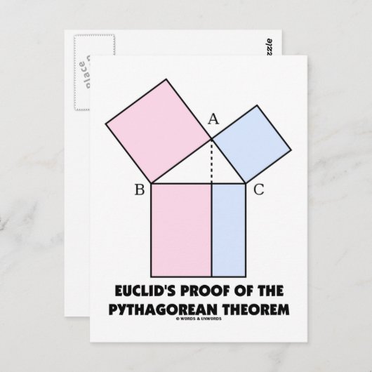 Euklids Beweis des pythagorischen Theorem Postkarte (Vorne/Hinten)