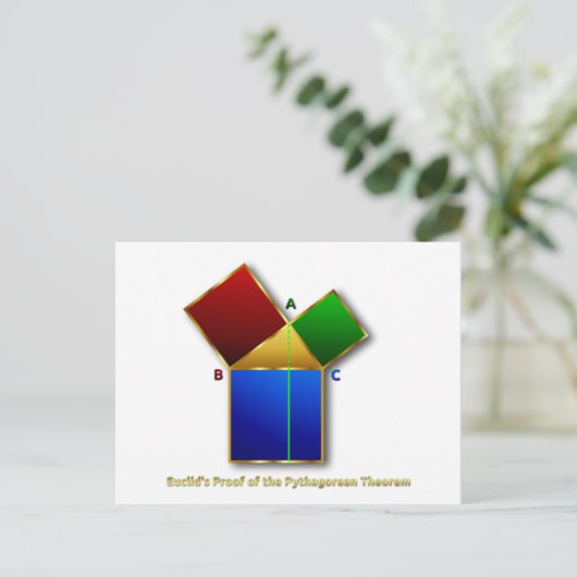 Euklids Beweis des pythagorischen Theorem. Postkarte (Stehend Vorderseite)