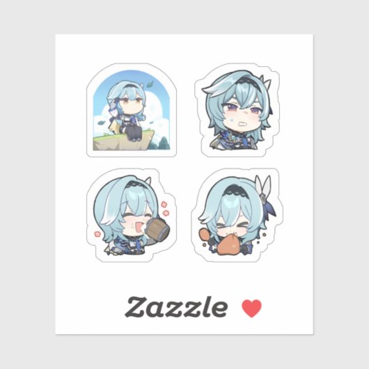 Eula Genshin Impact 4er Sticker Sheet Extra Pac (Blatt)