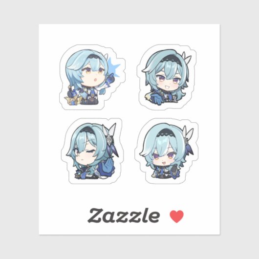Eula Genshin Impact 4er Stickerbogen Aufkleber (Blatt)