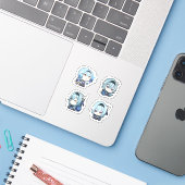 Eula Genshin Impact 4er Stickerbogen Aufkleber (Laptop mit iPhone)