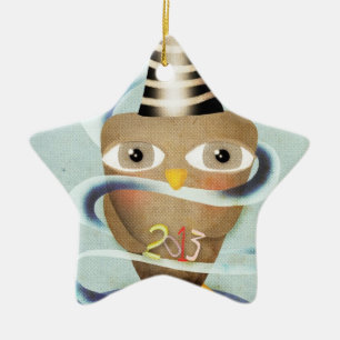 Eule 2013 keramikornament