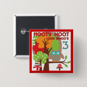 Eule 3. Geburtstag T - Shirt und Geschenke Button (Vorne & Hinten)