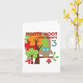 Eule 3. Geburtstag T - Shirt und Geschenke Karte (Gelbe Blume)