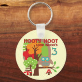 Eule 3. Geburtstag T - Shirt und Geschenke Schlüsselanhänger (Vorderseite)